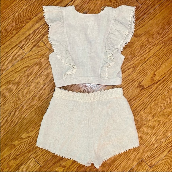 Love Riche | Oatmeal Coord Set with Crochet Trim large - Picture 3 of 5